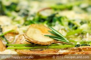 Broccoli Rabe, Potato and Rosemary Pizza