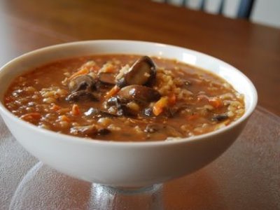 Mushroom Tomato Barley Soup