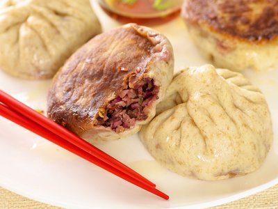 Cabbage and Shiitake Pot Sticky Buns