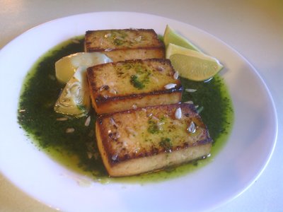 Broiled Tofu With Cilantro Pesto