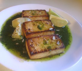 Broiled Tofu With Cilantro Pesto