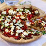 Boboli Pizza with Garlic, Peppers and Goat Cheese