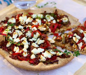 Boboli Pizza with Garlic, Peppers and Goat Cheese