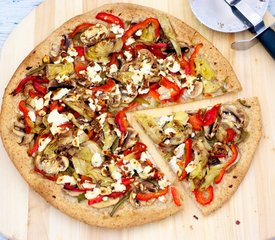 Portobello Mushroom, Fresh Peppers And Goat Cheese Pizza 