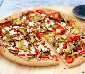 Portobello Mushroom, Fresh Peppers And Goat Cheese Pizza 