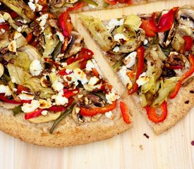 Portobello Mushroom, Fresh Peppers And Goat Cheese Pizza 