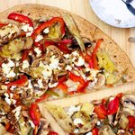 Portobello Mushroom, Fresh Peppers And Goat Cheese Pizza 