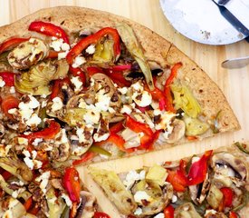 Portobello Mushroom, Fresh Peppers And Goat Cheese Pizza 