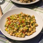 Cumin Spiced Chick-Pea Salad with Bell Pepper 
