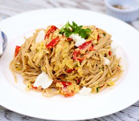 Creamy Sweet Potato and Red Pepper Pasta