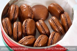 Chocolate Macarons with Raspberry Jam
