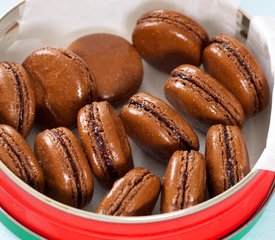 Chocolate Macarons with Raspberry Jam