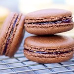 Chocolate Macarons with Raspberry Jam