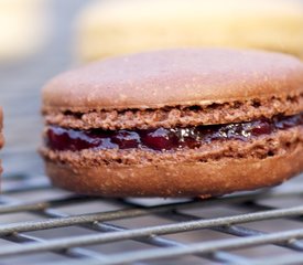 Chocolate Macarons with Raspberry Jam