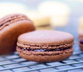 Chocolate Macarons with Raspberry Jam