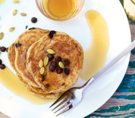 Double Pumpkin and Chocolate Chip Pancakes