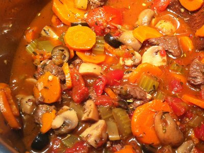 Beef Stew over Mashed Potatoes