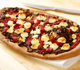 Caramelized Onion, Roasted Bell Pepper and Goat Cheese Flatbread 