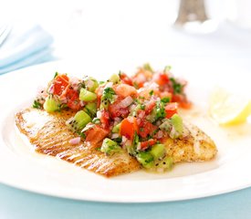 Paleo Kiwi Tomato Salsa with Tilapia 