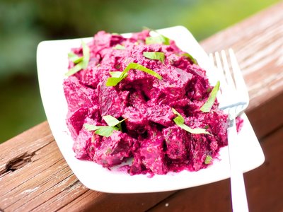 Roasted Beets With Toasted Garlic and Walnut Sauce