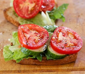 Tomato, Cucumber and Lettuce Sandwich