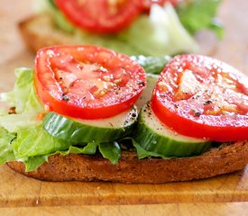 Tomato, Cucumber and Lettuce Sandwich