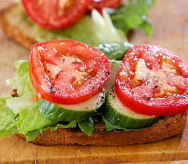 Tomato, Cucumber and Lettuce Sandwich