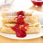 Crepes with Strawberry Sauce