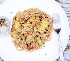 Pasta with Marinated Artichoke Hearts