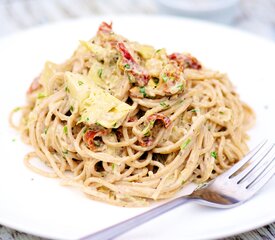 Pasta with Marinated Artichoke Hearts