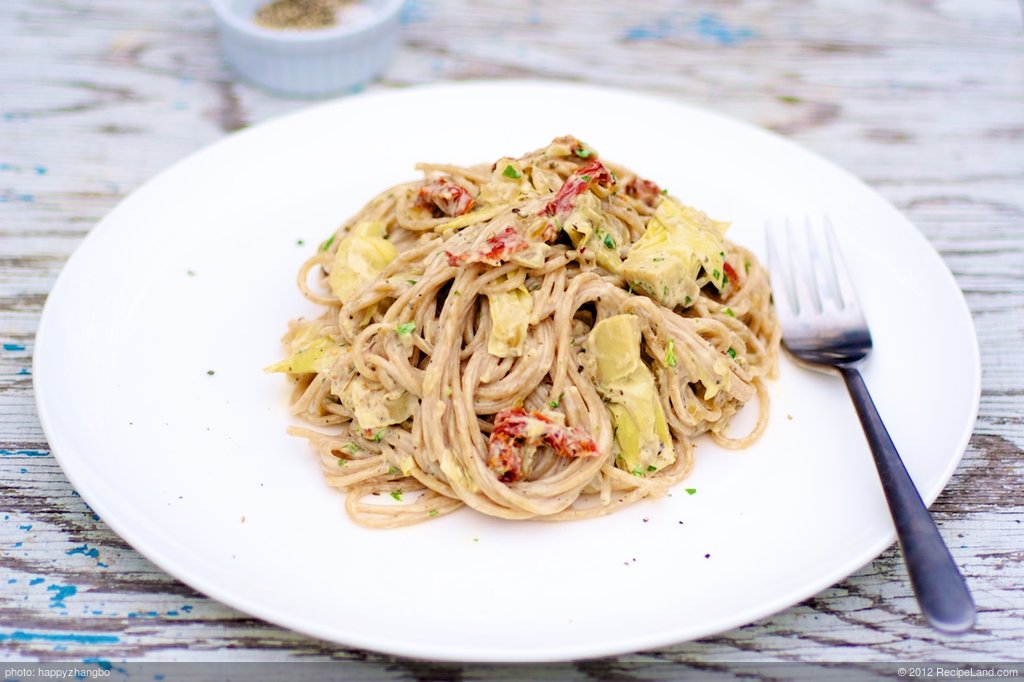 Pasta with Marinated Artichoke Hearts
