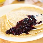 Two Wheat Crepes with Blueberry Sauce