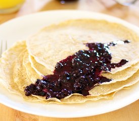 Two Wheat Crepes with Blueberry Sauce