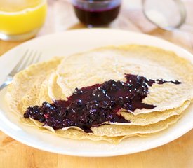 Two Wheat Crepes with Blueberry Sauce