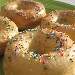 Baked Cke Donuts with Almond Glaze