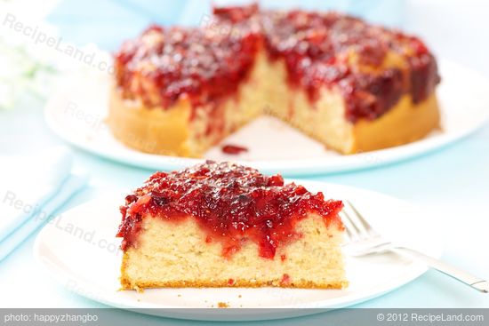 Buttery and fluffy cake with sweet, sour and juicy fruit topping. 