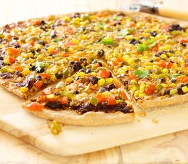 Mexican Black Bean, Corn, and Vegetable Pizza