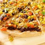 Mexican Black Bean, Corn, and Vegetable Pizza
