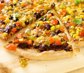 Mexican Black Bean, Corn, and Vegetable Pizza