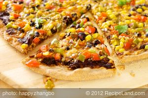 Mexican Black Bean, Corn, and Vegetable Pizza