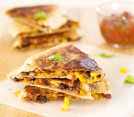 Cheesy Black Bean and Corn Quesadillas 