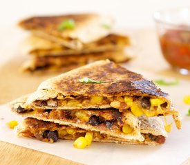 Cheesy Black Bean and Corn Quesadillas 