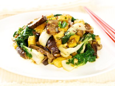 Bok Choy, Tofu and Shiitake Stir Fry