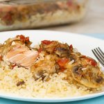 Easy Baked Salmon with Dill on Rice