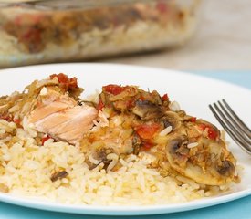 Easy Baked Salmon with Dill on Rice