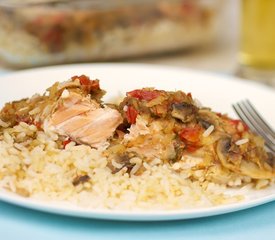 Easy Baked Salmon with Dill on Rice