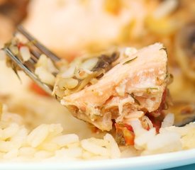 Easy Baked Salmon with Dill on Rice