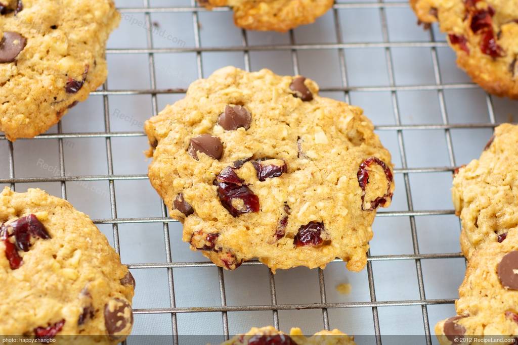 Oatmeal Cranberry, Walnuts and Chocolate Chip Cookies Recipe