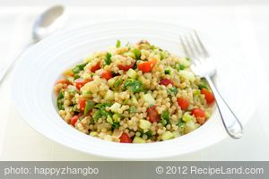 Israeli CousCous and Cucumber Salad