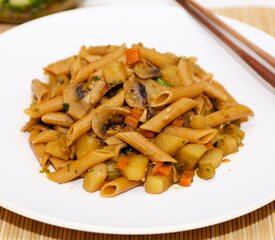 Soy-Sesame Vegetables with Penne